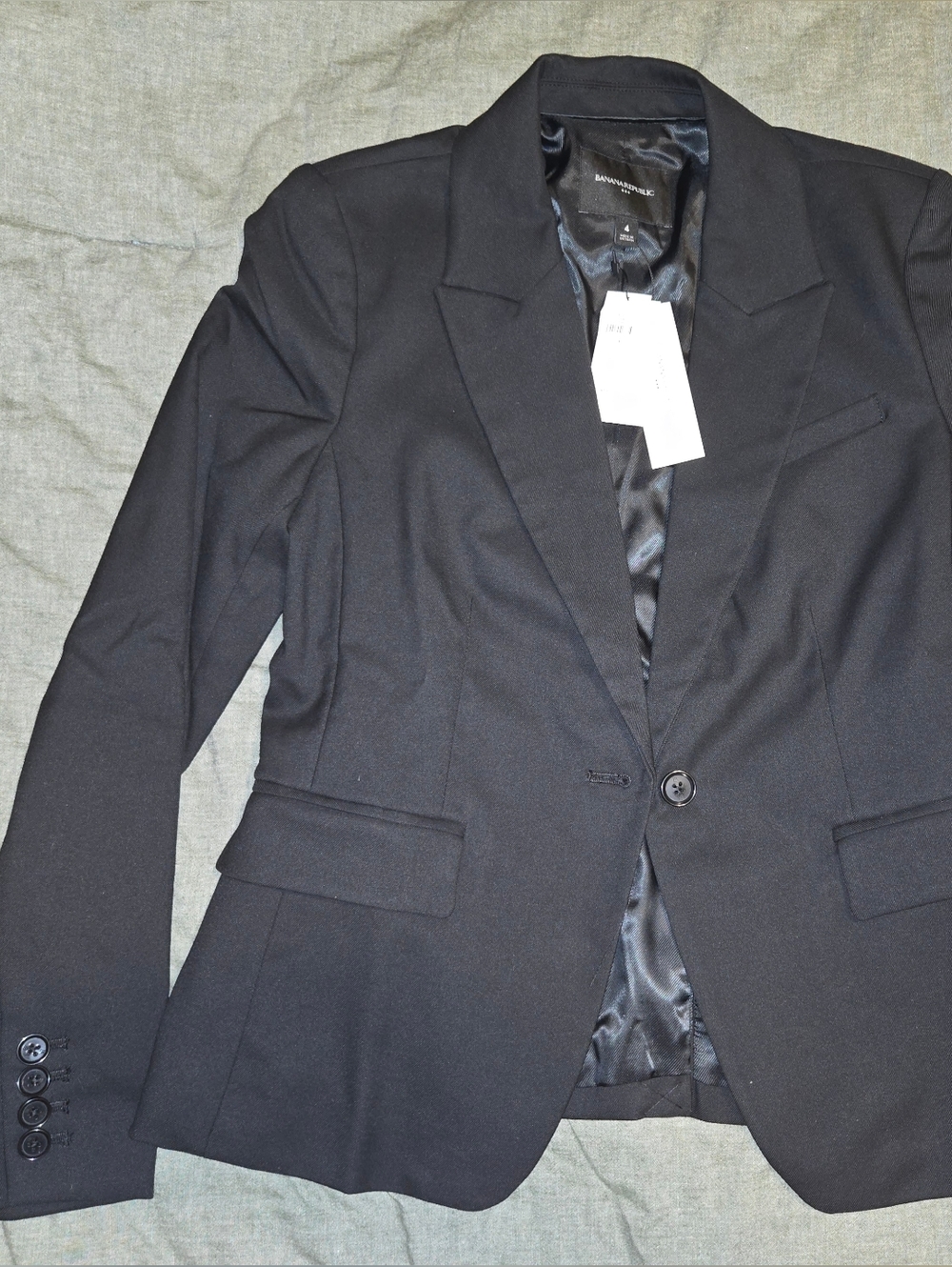 Banana Republic Black Stretch Twill Blazer